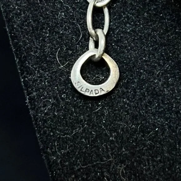 Silpada Sterling Silver & Leather Necklace W/2 Tone Howlite Pendant (3737) - Picture 7 of 7